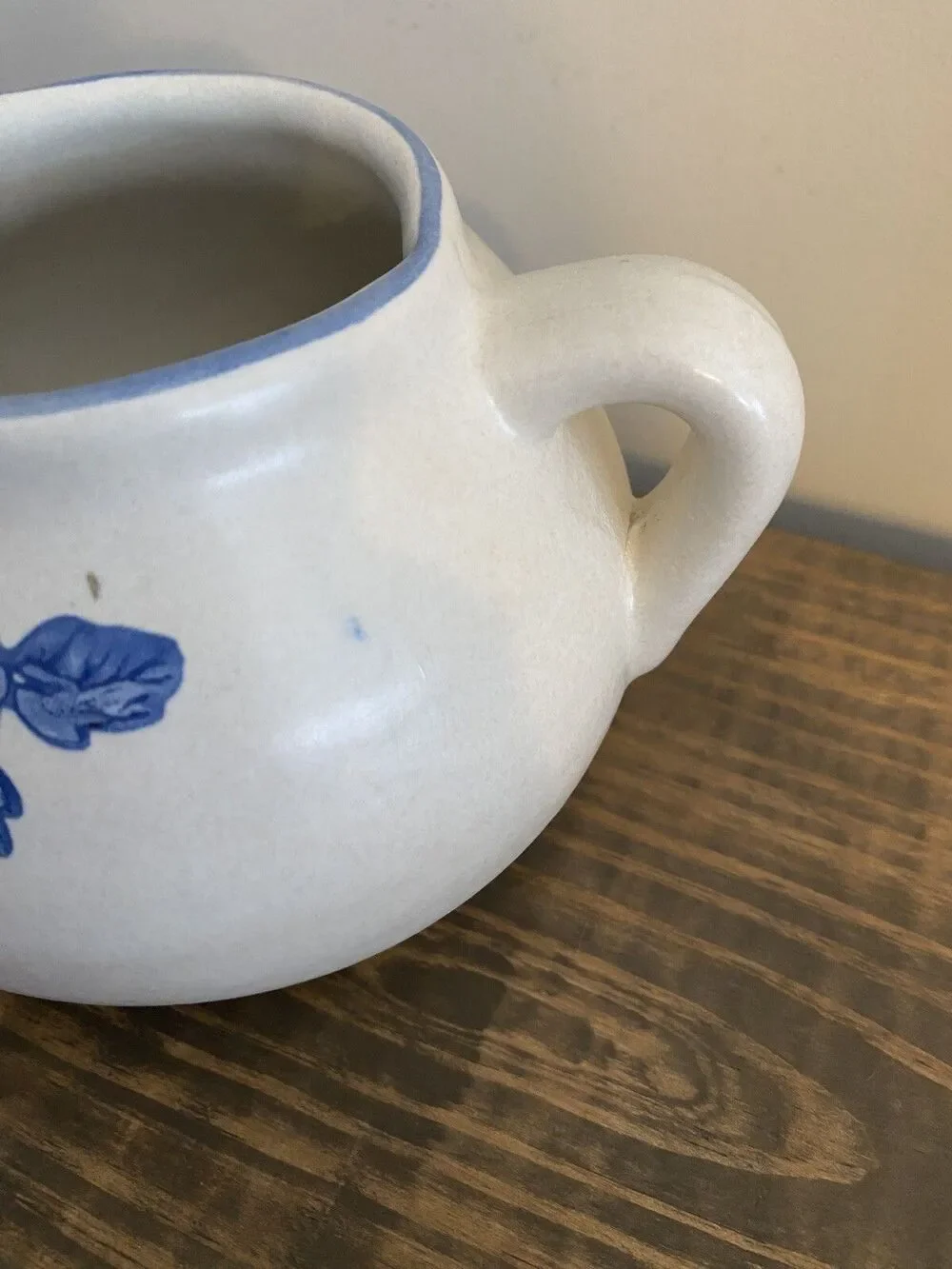 Pfaltzgraff Yorktowne Gravy Sauce Boat Pitcher Blue Gray Stoneware 7-414
